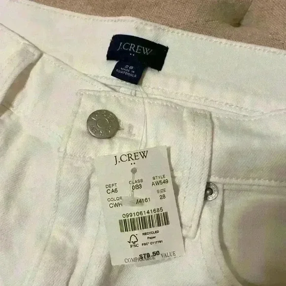 J.Crew Classic denim short in white NWT - Picture 6 of 6